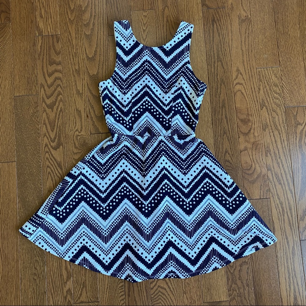 Maurices Sleeveless Zigzag Print Flare Dress